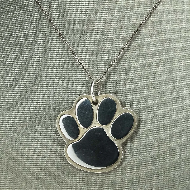 Ladies Necklaces with Purple Stichtite-Tiffany & Co. Dog Paw Pendant Necklace in Sterling Silver