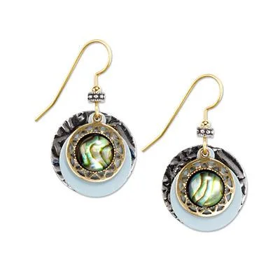 Ladies Punk Edge Earrings -Silver Forest Earrings Gold Mint Layered Circles with Filigree