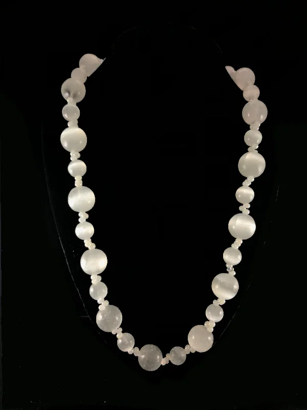 Ladies Necklaces Polished Glow-Selenite Necklace