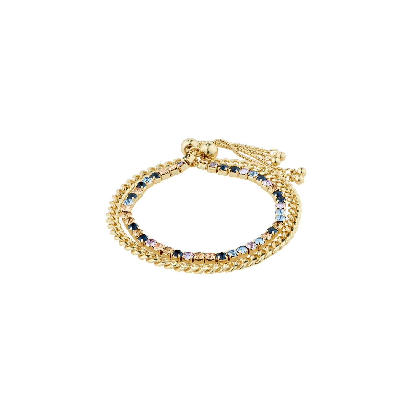 Ladies Bracelets for Festive Spark-Reign Gold Plated 2-in-1 Bracelet Set