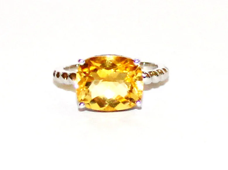 Ladies Pure Platinum Rings -East & West Citrine Ring