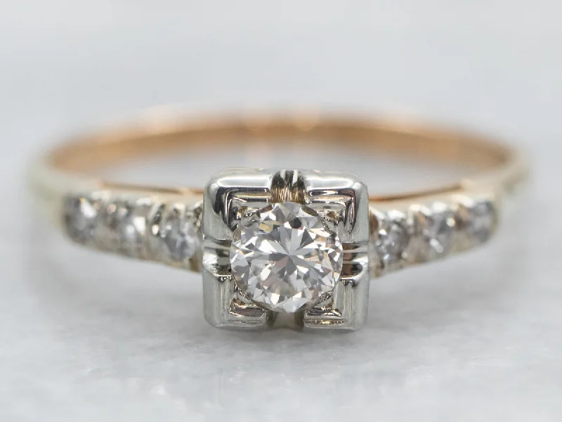 Ladies Victorian Style Engagement Rings -Retro Diamond Engagement Ring