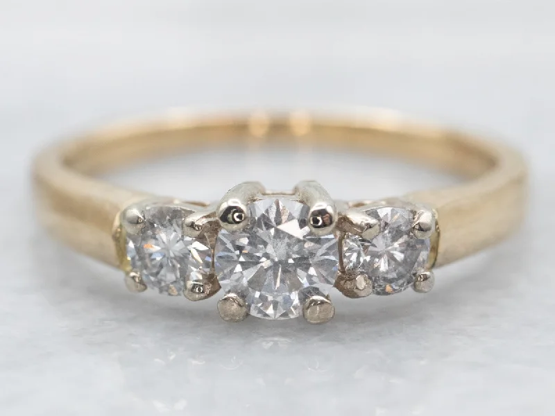 Ladies Ethnic Engagement Rings -Three Stone Diamond Engagement Ring