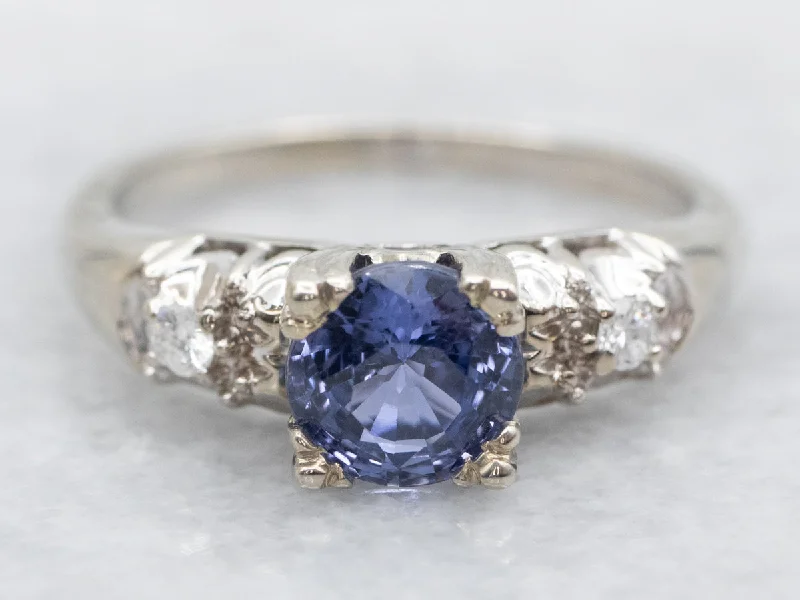 Ladies Zodiac Engagement Rings -Sapphire and Diamond Engagement Ring