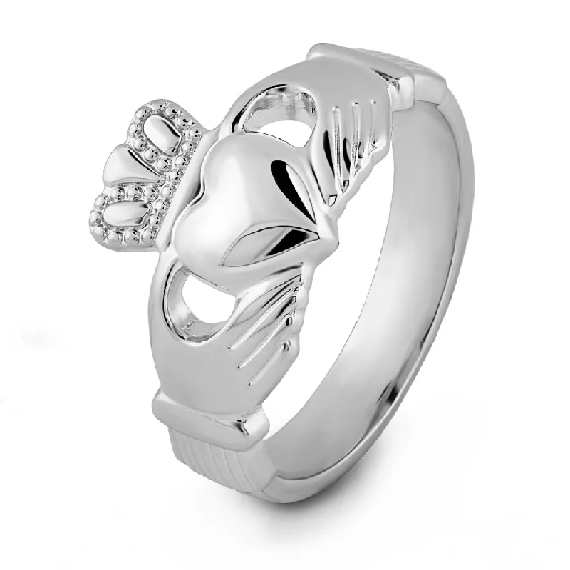 Ladies Anniversary Band Rings -Classic Claddagh Ring S-S2271 Ladies Sterling Silver