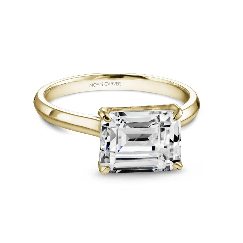 Ladies Thin Band Engagement Rings -Solitaire Engagement Ring