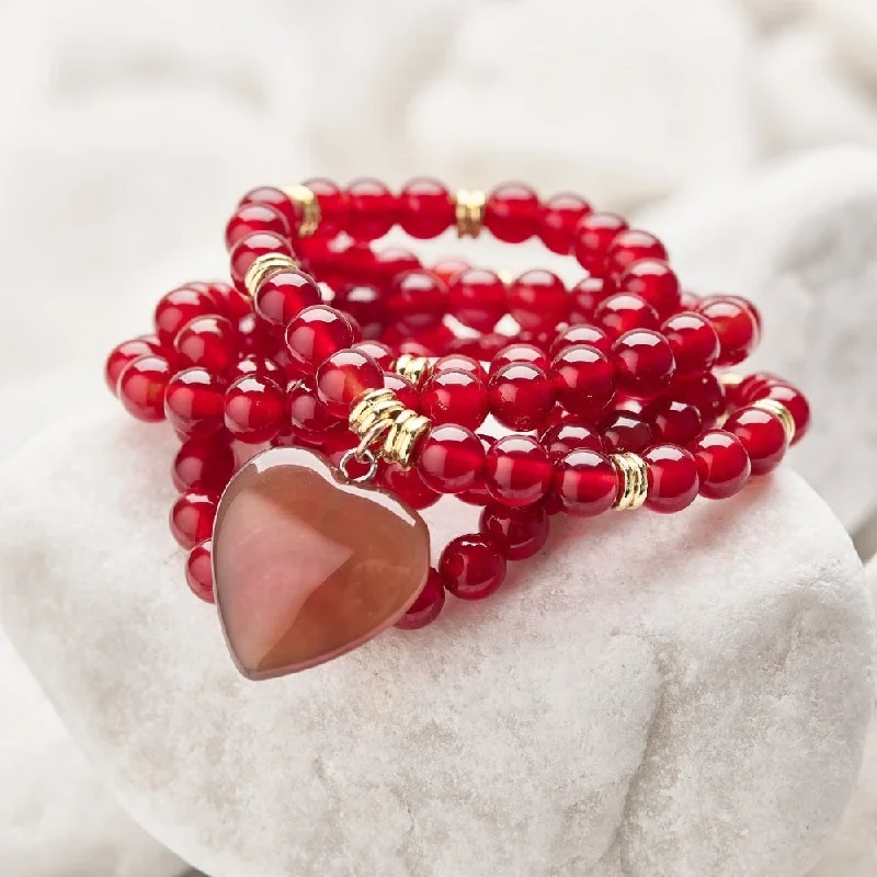 Ladies Bracelets with Sky Celestite-Passion Energy Carnelian Bracelet