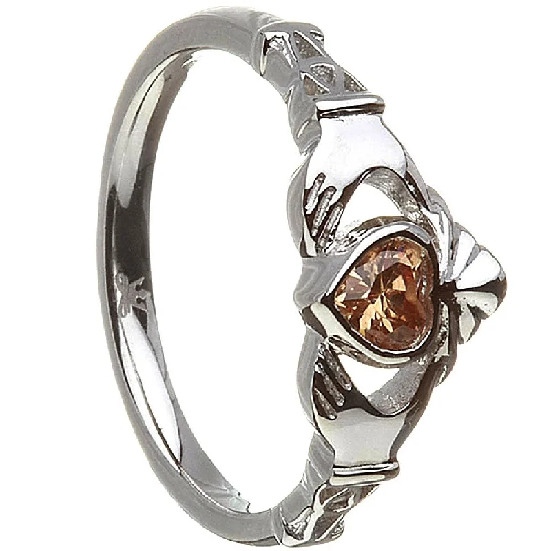 Ladies Quiet Elegance Rings -Retired NOVEMBER Birthstone Silver Claddagh Ring LS-BSRV2-11