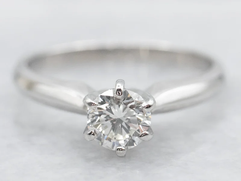 Ladies Spinner Engagement Rings -Platinum Diamond Solitaire Engagement Ring