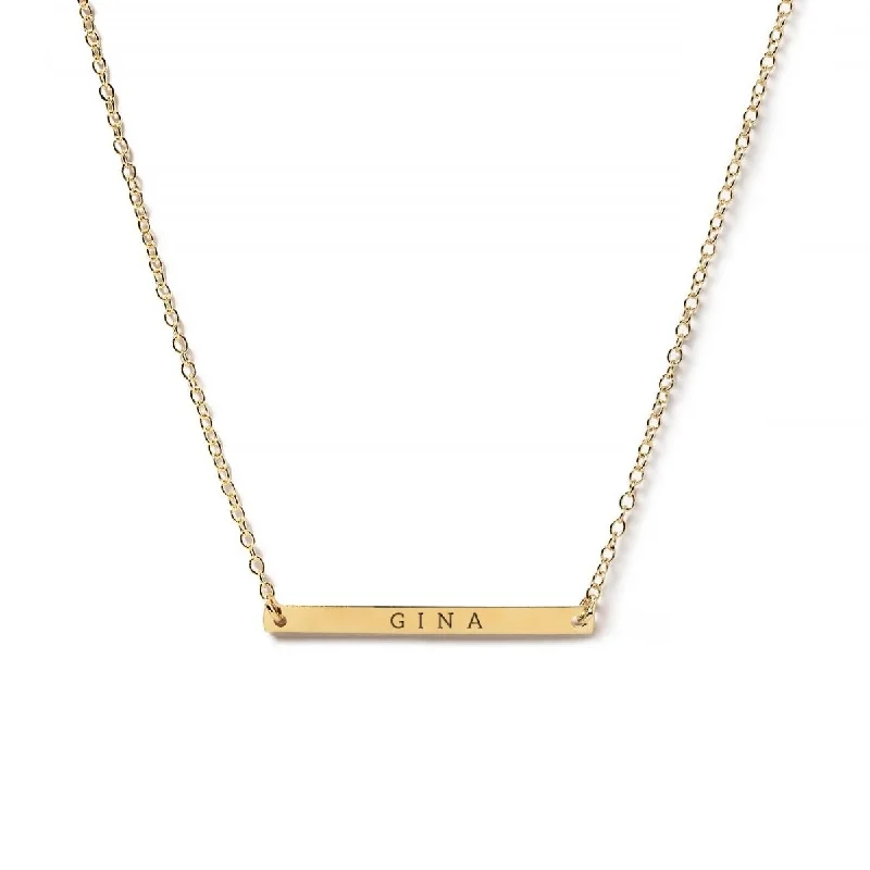 Ladies Necklaces Triple Glow-Thin Bar Engraved Necklace