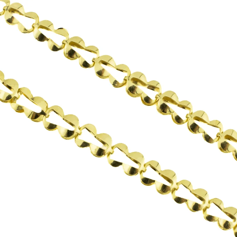 Ladies Necklaces with Teardrop Spark-5mm Wide Fashion Chain Necklace 16" in 18K Yellow Gold - 9.5g