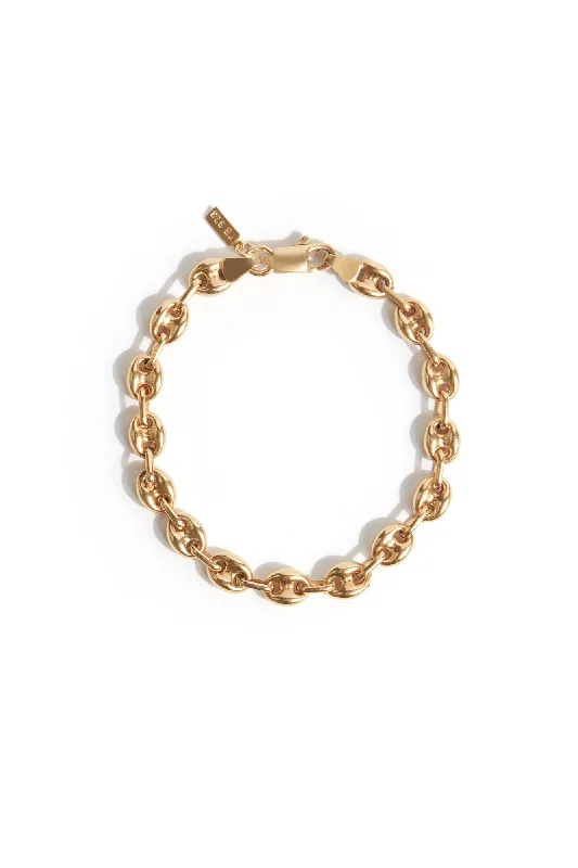 Ladies Bracelets Thin Shine-Coffee Bean Bracelet in Gold