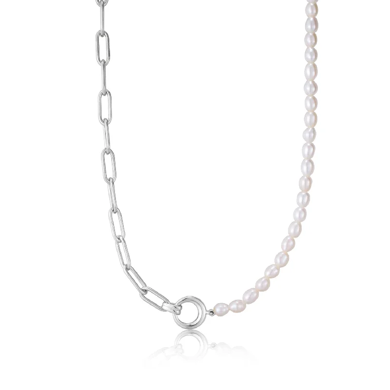 Ladies Necklaces Simple Spark-Chunky Link Chain Necklace in Silver by Ania Haie