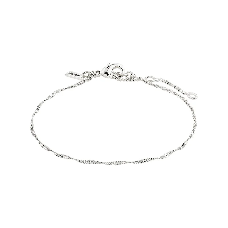 Ladies Bracelets with Leaf Spark-Peri Silver Plated Bracelet