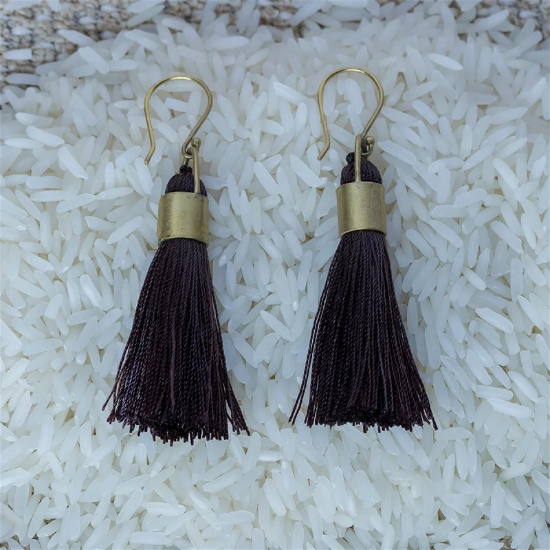 Ladies Extravagant Rings -Tassel Earring - Cuff - Eggplant