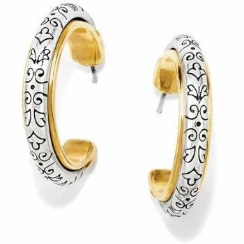 Ladies Baroque Pearl Earrings -Brighton : Venezia Hoop Post Earrings