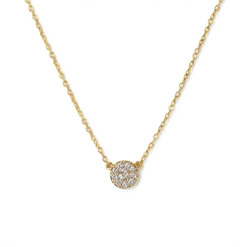 Ladies Necklaces for Aunt Spark-Pavé Disc Necklace