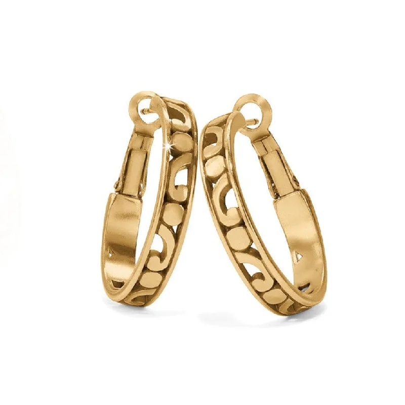 Ladies Satin Finish Earrings -Brighton : Contempo Small Hoop Earrings in gold