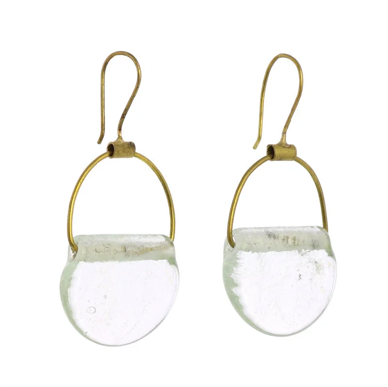 Ladies City Chic Rings -Playa Brass Earring, Glass Drop