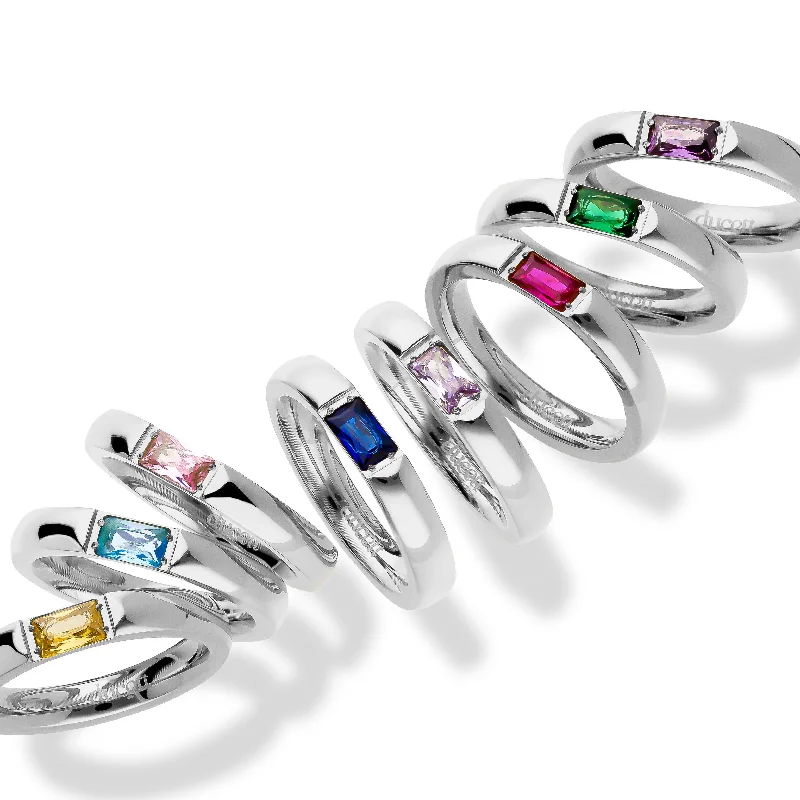 Ladies Mood Shifting Rings -Birthstone ring silver