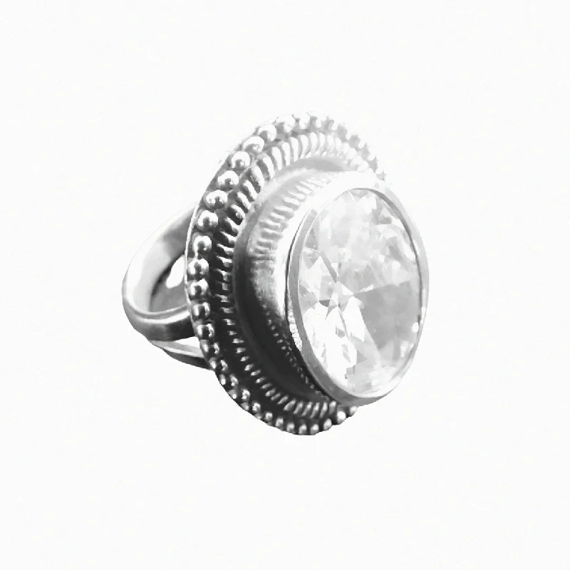 Ladies Sterling Silver Rings -CZ Dress Ring