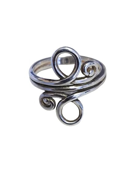 Ladies Whimsical Charm Rings -Sterling Silver Gypsy Wire Ring