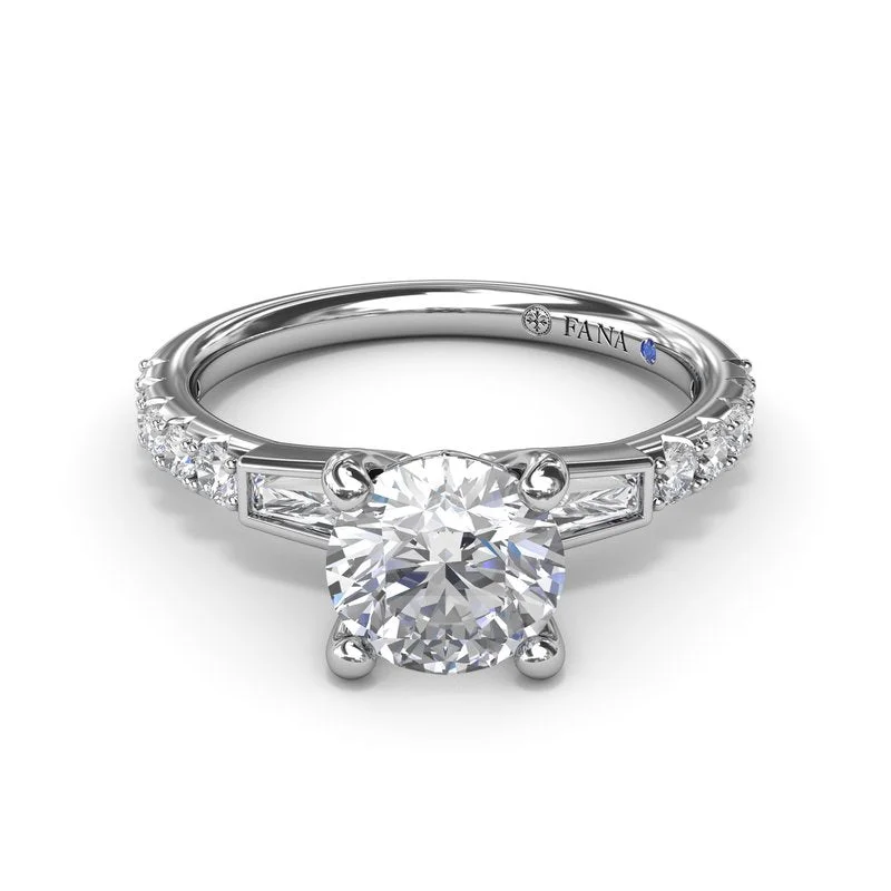 Ladies Fantasy Engagement Rings -Tapered Baguette Diamond Engagement Ring S4238