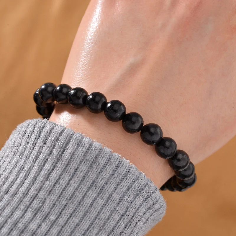 Ladies Bracelets Gift Spark-Shungite Beaded Stretch Bracelet