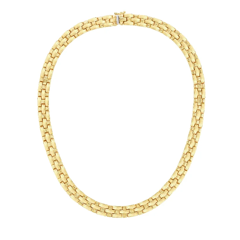 Ladies Necklaces for Explorer Shine-14K Gold Basketweave Necklace