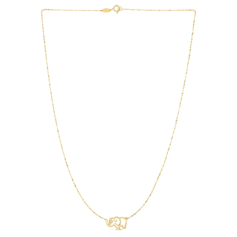 Ladies Necklaces for Activist Glow-14K Gold Elephant Necklace