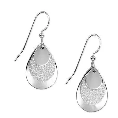 Ladies Glossy Shine Earrings -Silver Forest Earrings Silver Teardrop Trifector