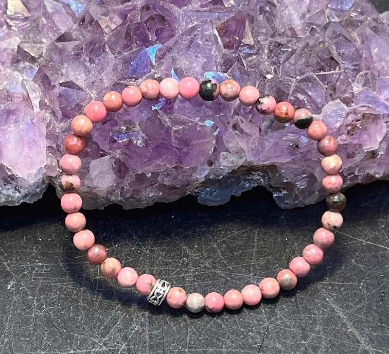 Ladies Bracelets Timeless Shine-Rhodonite Stretchy Bracelet