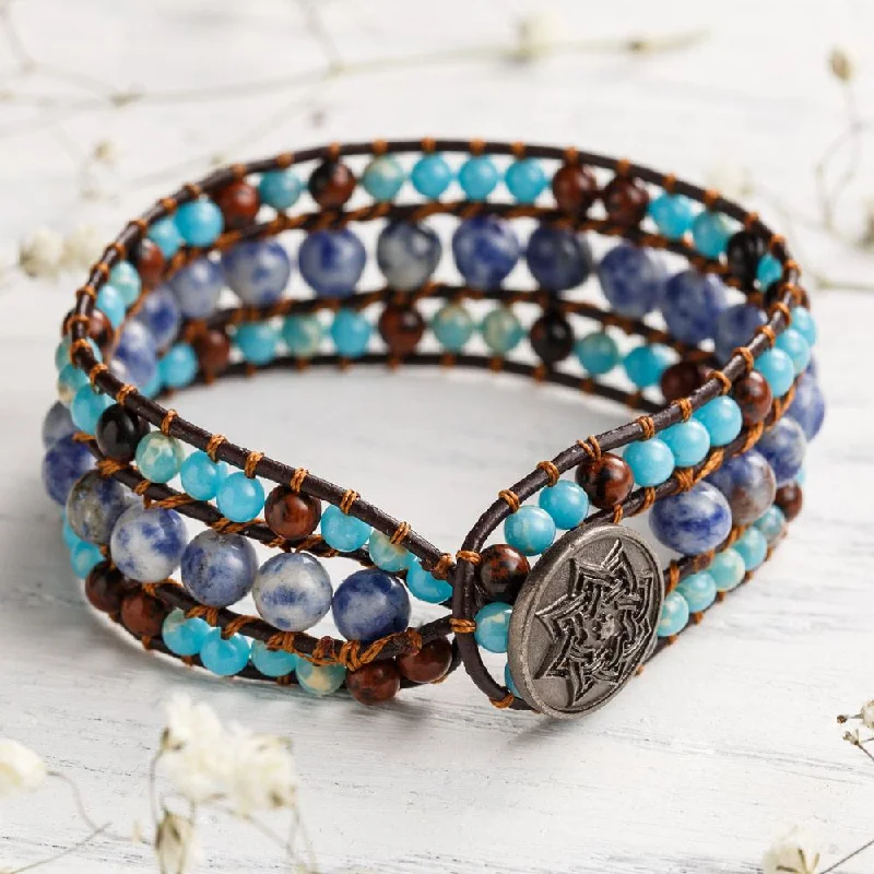 Ladies Bracelets with Blue Jeremejevite-Earth & Sky Mandala Bracelet