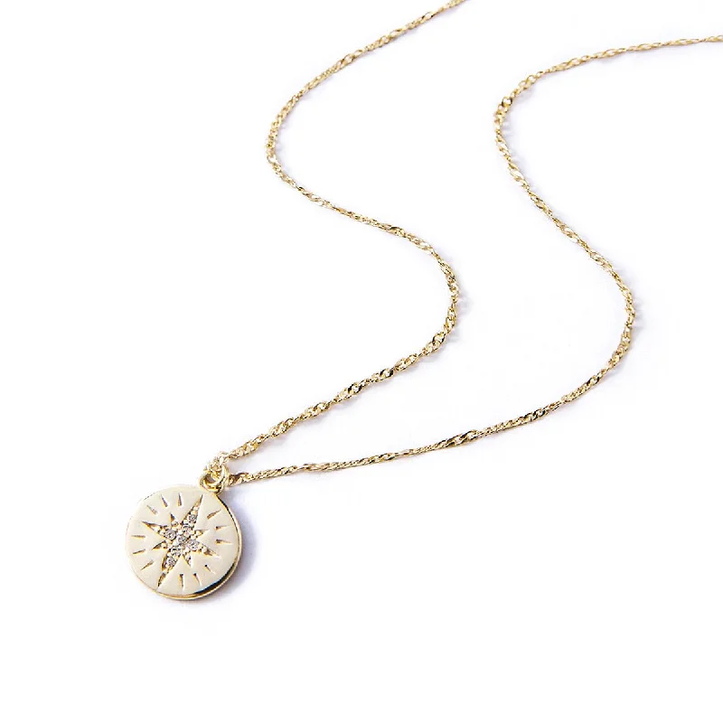 Ladies Necklaces with Sun Glow-Star Disc Necklace