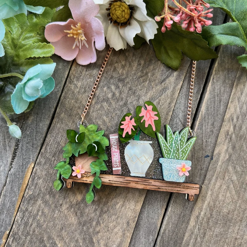 Ladies Necklaces for Travel Glow-Plant Shelf Necklace