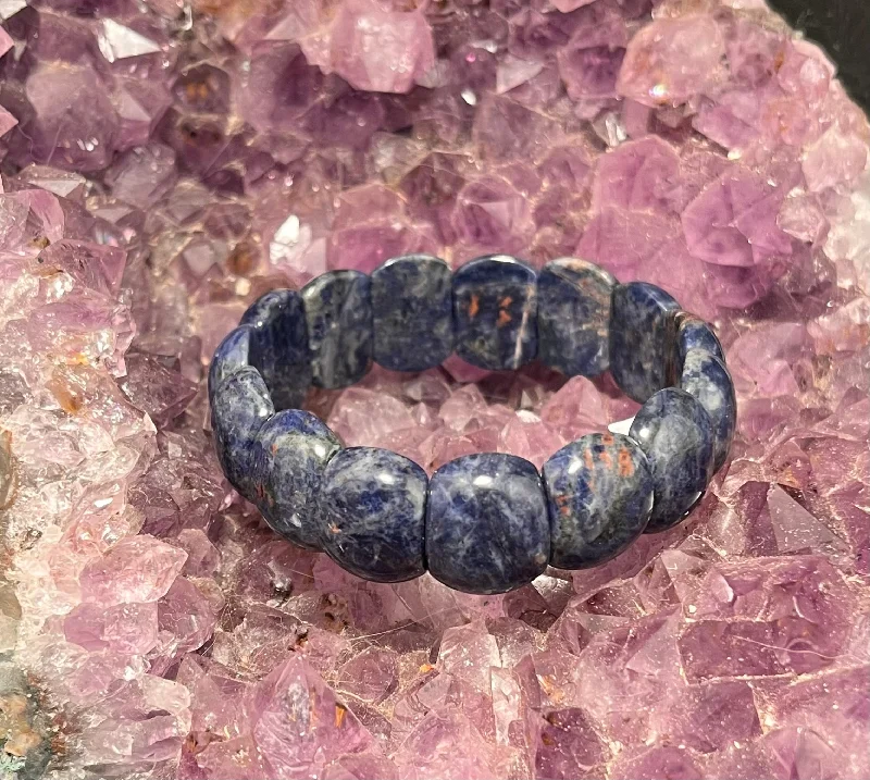 Ladies Bracelets with Rose Kunzite-Sodalite Double Strand Stretchy Bracelet