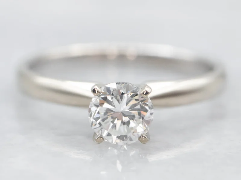 Ladies Whimsical Engagement Rings -White Gold Diamond Solitaire Engagement Ring