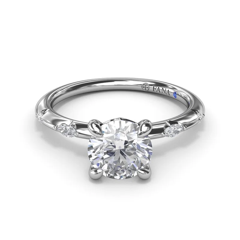 Ladies Bezel Set Engagement Rings -Captivating Raindrop Diamond Engagement Ring S4094