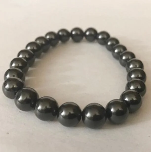 Ladies Bracelets Soft Shine-Shungite 8mm Stretchy Bracelet