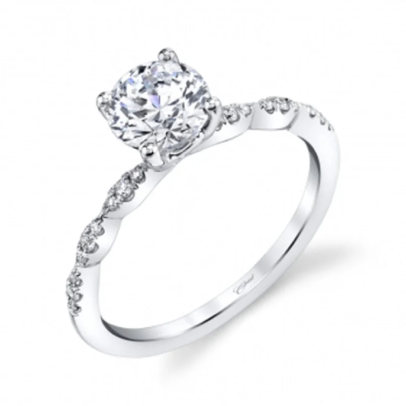 Ladies Monochrome Engagement Rings -0.10 ctw Diamond Solitaire Engagement Ring