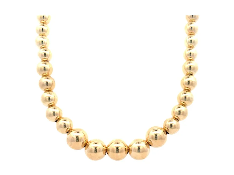 Ladies Necklaces for Volunteer Glow-Graduated Beaded Necklace in Yellow Gold by Karen Laar