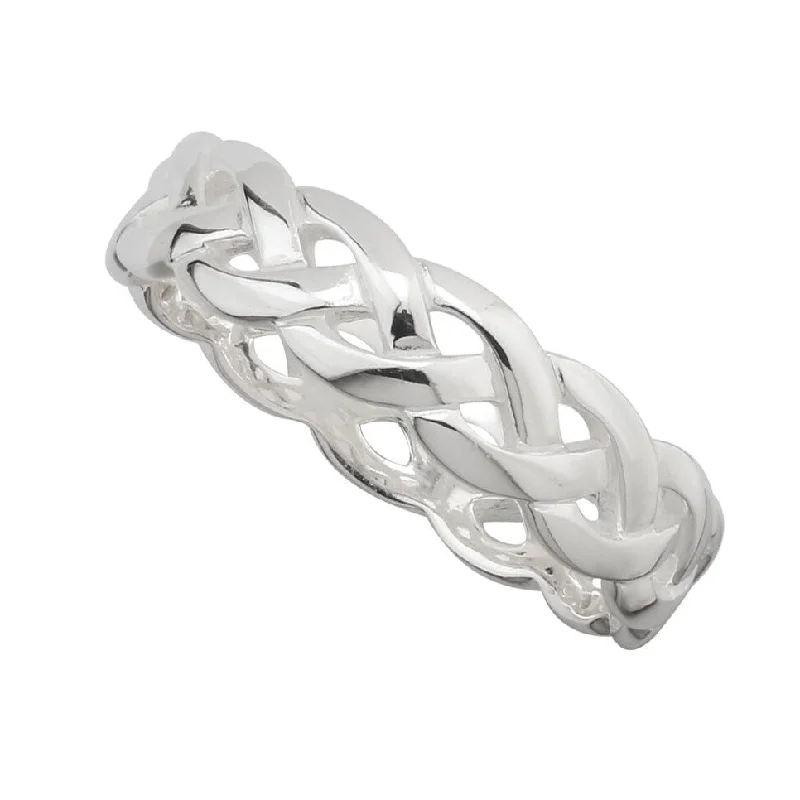 Ladies Bezel Stone Rings -Women's Sterling Silver Celtic Knot Ring S2994