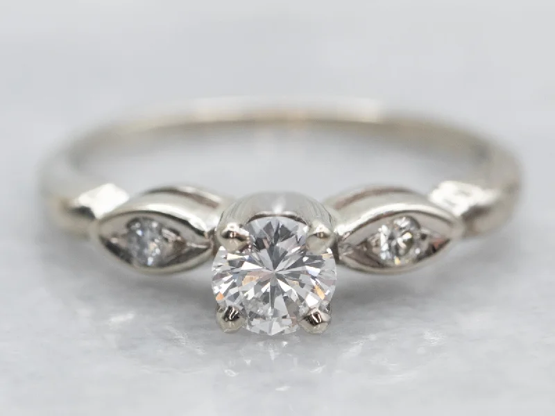 Ladies Pave Engagement Rings -Sweet Diamond Engagement Ring