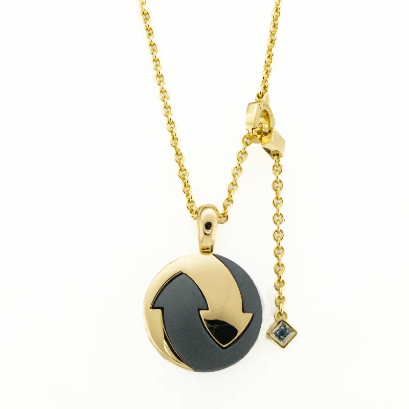 Ladies Necklaces with Compass Glow-Enigma by Gianni Bulgari Pendant on 16.5" Chain Necklace in 18K Yellow Gold