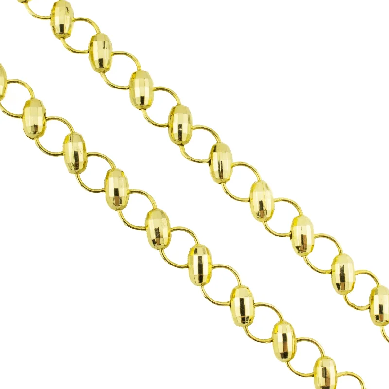 Ladies Necklaces with White Phenakite-4.5mm Wide Fashion Chain Necklace 17" in 18K Yellow Gold - 10.5g