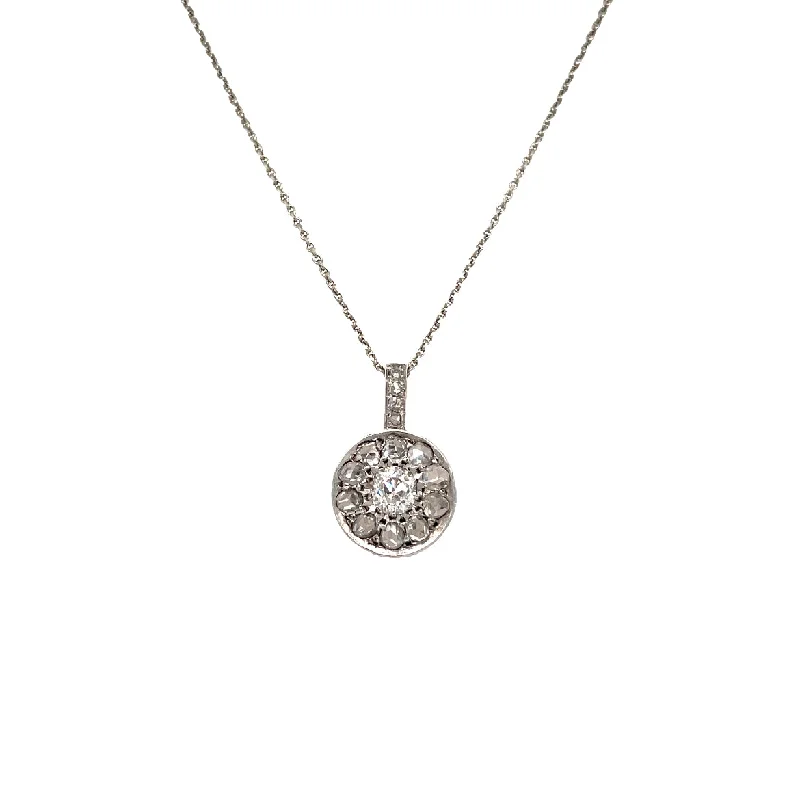 Ladies Necklaces with Amber Scapolite-Art Deco 2.10 Carat Diamond Pendant Necklace