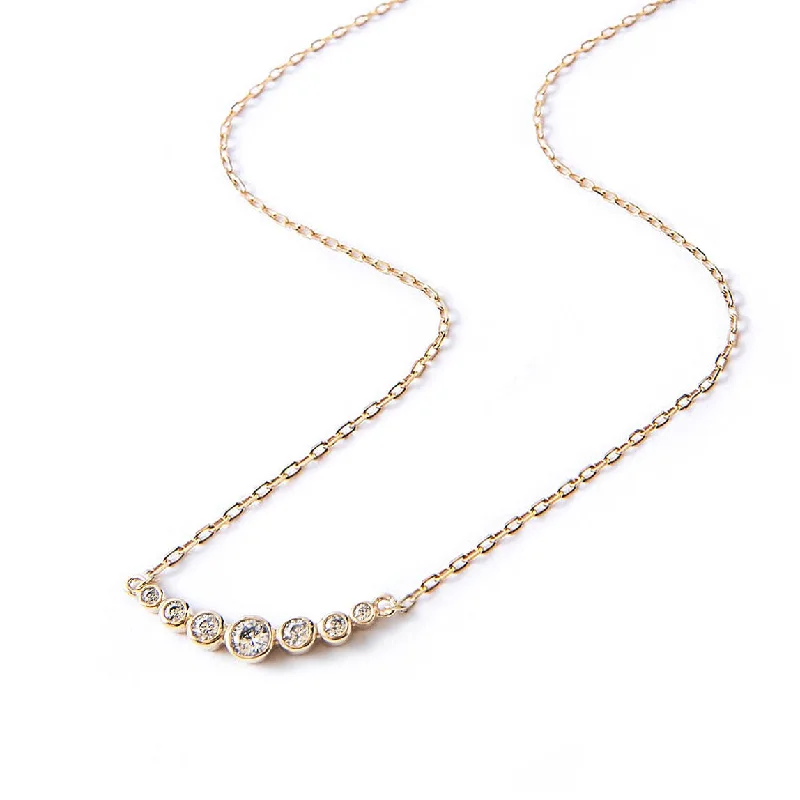 Ladies Necklaces with Star Glow-Crystal Curved Bar Necklace