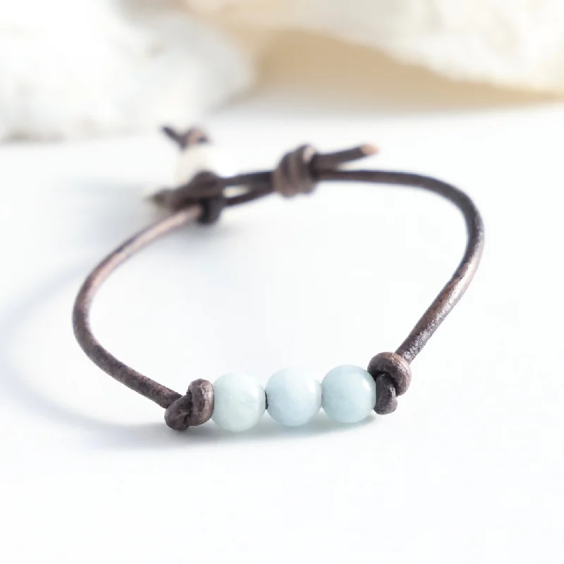 Ladies Bracelets for Love Spark-Triple Aquamarine Bracelet