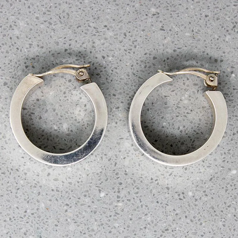 Ladies Memory Gem Earrings -Dramatic Oversized Sterling Silver Hoop Earrings