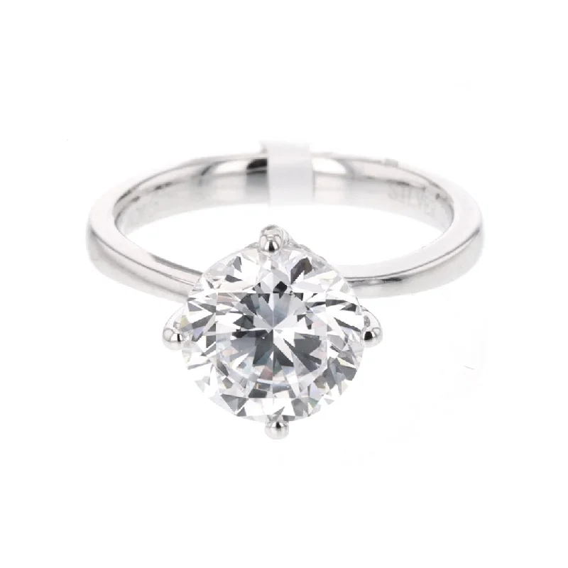 Ladies Elegant Engagement Rings -0.09 ctw Diamond Hidden Halo Engagement Ring